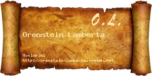 Orenstein Lamberta névjegykártya